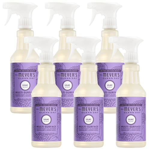 Image of MRS. MEYER'S CLEAN DAY Multi-Surface Everyday Cleaner, Limited Edition Lilac Scent, Removes Dirt & Freshens Surfaces, 16 FL OZ Spray Bottle (Pack of 6)
