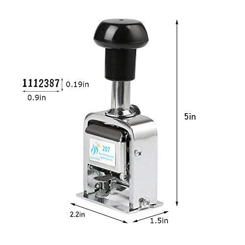 SENREAL Automatic Numbering Machine Self Inking Number Stamp Auto Jump Digits Metal Number Stamps Kit 5-8 Digits (7 Digit) - Thumbnail 3