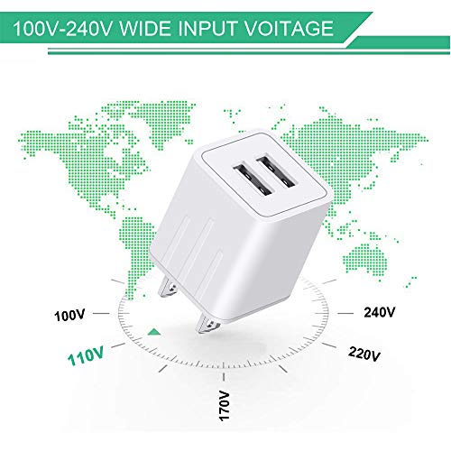 iPhone Charger, WELAKER Data Sync Transfer Lightning Cable 2Pack 6ft with Dual Port Wall Charger Adapter Charging Block Power Plug(ETL Listed) Compatible with iPhone 11 Pro Max XS XR X 8 7 6 5 iPad