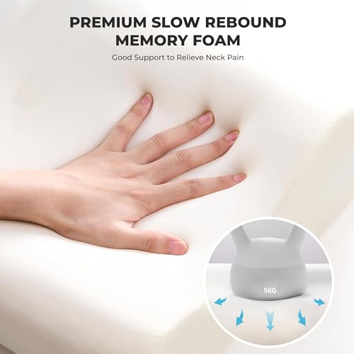 Image of OrthoFirm Cervical Pillow for Neck & Shoulder Pain and Cervical Spondylitis Pain Relief | 5-Year Warranty | Orthopedic High-Density Foam | Washable Cover (Set of 2)