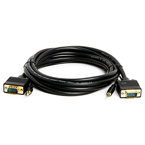 Cmple - Vga Svga Monitor Cable, Gold Plated Connectors, Support Full Hd Displays Hdtvs (Male-To-Male) With 3.5Mm Stereo Audio - 10 Feet #TOP1