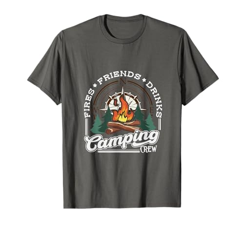 Fuegos Amigos Bebidas Equipo de Camping - Camper - Campamento Camiseta
