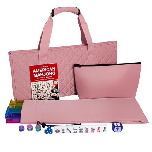 American Mahjong Set with Storage Bag, 166 White Tiles, 4 All-in-One Rack/Pushers, Mahjong Tiles Set (Ma Jong, Mah-Jongg, Majiang) - image 1