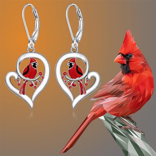 Red Cardinal Earrings Cardinal Gifts for Women Appear When Angels Are Near Sterling Silver Memorial for Loss of Loved4