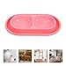 KESYOO Double Feeder for Cats and Dogs Small Durable Plastic Anti-Moth and Anti-Ant Pink Suitable for Feeding Indoor Pets and Travel