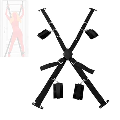 Lit ajustable en nylon noir pour exercices de yoga