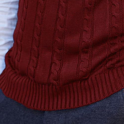 Mens V-Neck Knitted Sweater Vest Cable Knit Slim Fit Pullover Vests Casual Sleeveless Sweater Vest4