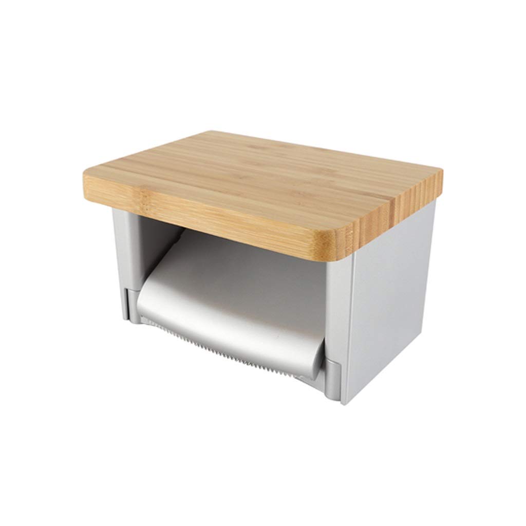 Porta asciugamani di carta montato a parete per cucina, appendiabiti per rotoli di carta da bagno con ripiano per cellulare