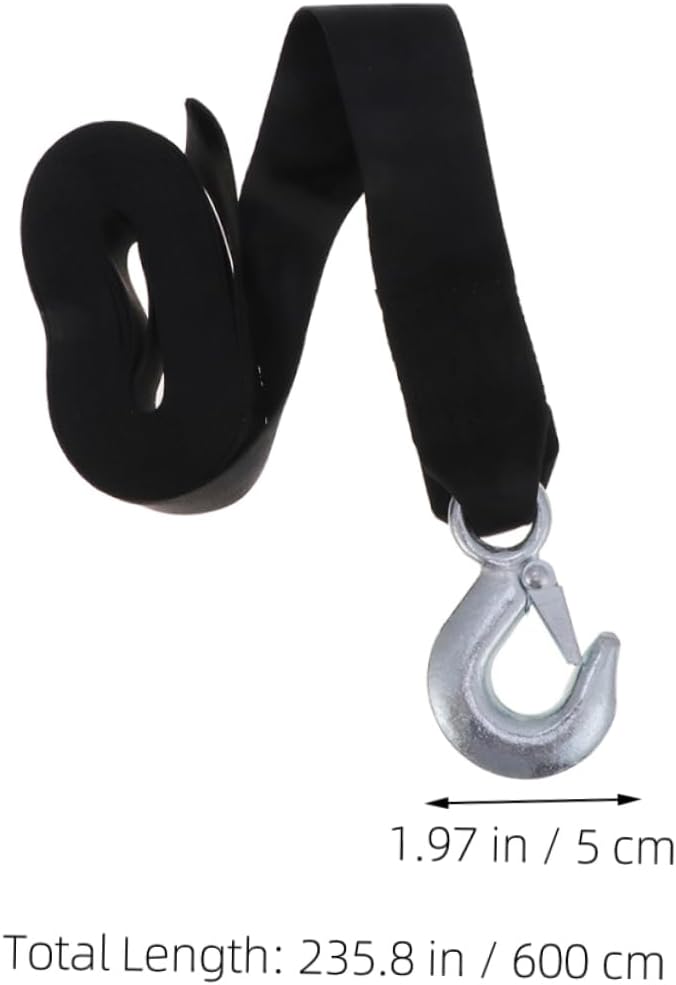 Winch Straps with Hook for Emergency Towing Durable Tow Straps for Cars Trailers and Suvs High Performance Manual Winch Accessories for Reliable Towing