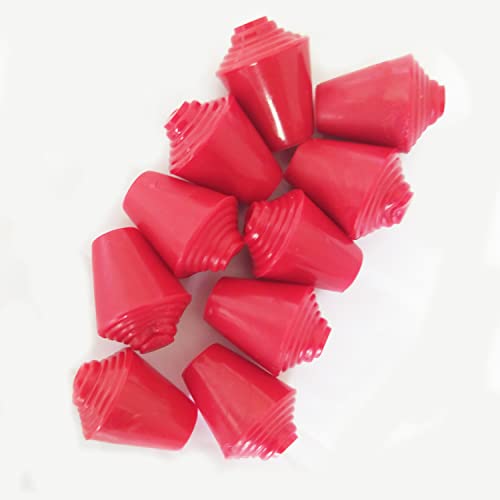 Leonark Fencing Practice Sword Tips Foil/Epee Rubber Replacement Tips (For Practice Blades Only) - Pack Of 10 (10 Red Epee Tips) #TOP1