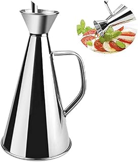 AFASOES Oil Dispenser Bottle, Stainless Steel Oil Dispenser Leakproof Oil Pot Bottle No Leak Oil & Vinegar Pourer Olive Oil Jug Olive Oil Bottle Drizzler Olive Oil Cruet for Kitchen and BBQ (500ml)