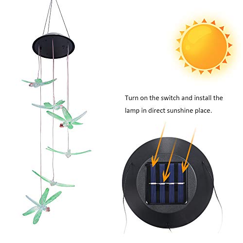 Leeofty Resistência de água do carrilhão de vento do colibri das luzes exteriores da energia das ene