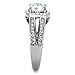 Marimor Jewelry 2.95 Carat Halo Cubic Zirconia Stainless Steel Engagement Ring Band Women's Size 7