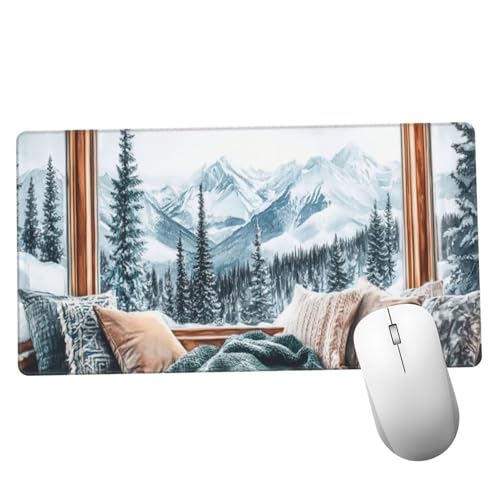 Blanco Alfombrilla Ratón 1400x600x3mm Alfombrilla Raton XXL con Base de Goma Antideslizante,Accesorios Gaming Invierno,Ordenador Gamer Regalos,Mouse Pad Gaming Mejora La Precisión Y La Velocida Y378