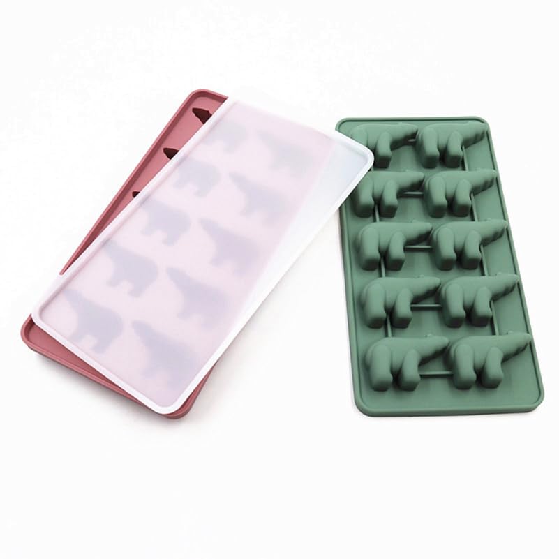Molde para cubitos de hielo de silicona oso polar con tapa miniatura 4