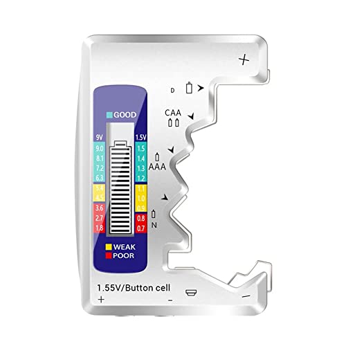 Digital Battery Tester, LCD Display Digital Checker, Universal Battery Tester Volt Tester for AA/AAA 9V Button Cell Battery Capacity Tester