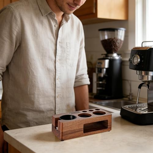 Support de rangement pour tasseur à café et station de tampage
