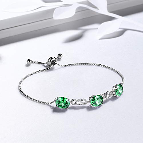 Aurora Tears 925 Sterling Silver 12 Birthstones Necklace/Earring/Ring/Bracelet Women Birthstone Pendant Crystal Fashion Birthday Jewelry Christmas Gift for Girls Women4