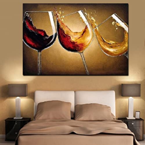Toile rouge vin decoration murale grand format 80x110cm - 3