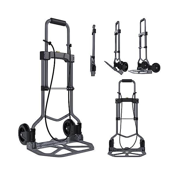 TroniTechnik® Sackkarre Handkarre klappbar, Transportkarre bis 60kg, Klappwagen für Pakete - Karre für Pakete, Transportwagen für Pakete, Gepäck und Einkauf - Vollgummireifen, höhenverstellbar