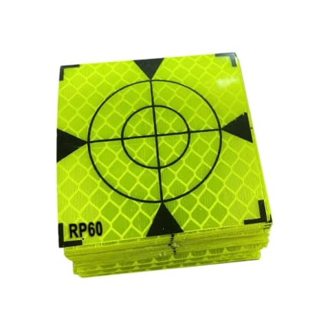RANRAO Reflector Stickers, 100pcs Reflective Safety Stickers Tape Targeting Target Total Station 20/30/40/50/60mm Cover