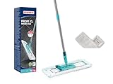 Leifheit Bodenwischer Profi XL mit 2 Wischbezügen, 1x Mikrofaser Bezug für alle glatten Böden und 1x SUPERDUSTER XL Staubmop, Stahlstiel 146cm, Wischbreite 42cm