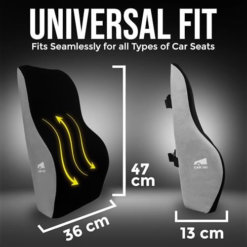 Image of CAR101 Orthopedic Memory Foam Backrest & Neckrest - Combo | Removable Breathable Mesh Covers | Ergonomic Lumbar & Cervical Support Cushion | Adjustable Straps for Secure Fit