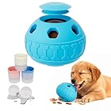 YOUAWE アナと雪の女王 おやつ 調剤犬用おもちゃ、濃縮舐め&パズルフィーダー、丈夫なゴム製インタラクティブ犬のおもちゃ、幸せでクールな子犬のための犬の噛むおもちゃ - 不安を軽減し、掃除が簡単(ブルー)