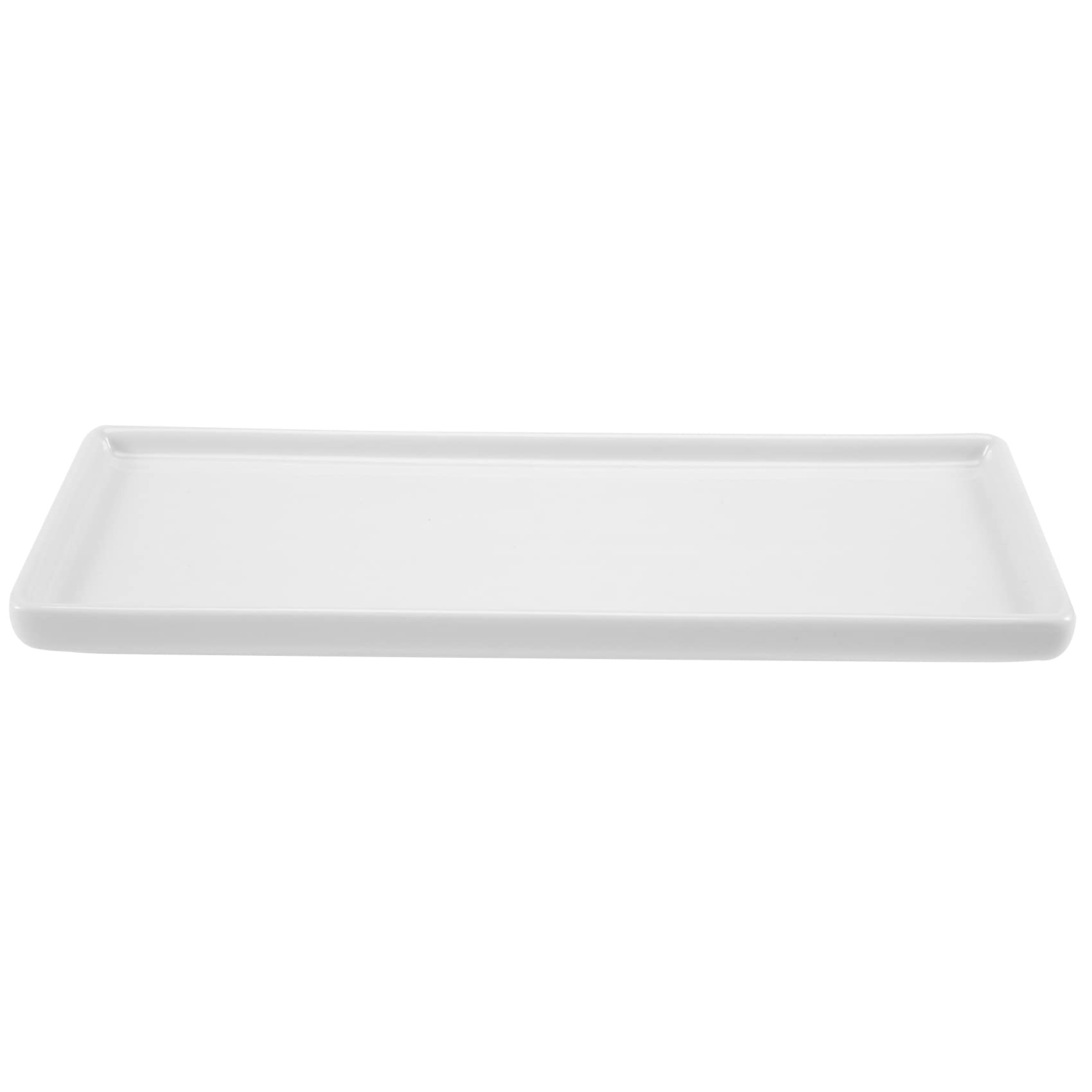 Hundnsney Rectangular Ceramic Tray Plate White Porcelain Rectangular Plate Mouthwash Cup Tray Bathroom Living Storage Tray