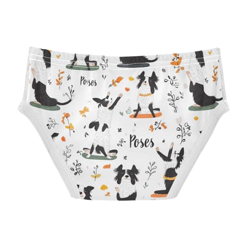 Wusikd Border Collies Doing Yoga Boys' Underwear Cotton Boys Briefs Soft Toddler Underwear 2T2