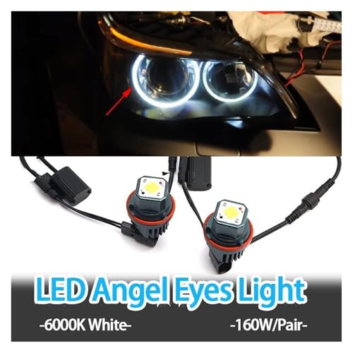 Ojos de Ángel LED 160W para BMW E39 E53 E60 E61 Kit de Faros 3