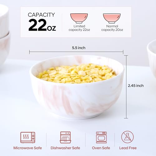 bestone-22-OZ-Cereal-Bowls-Set-of-4-55-Inch-Bowls-Set-of-4-Porcelain-Round-Cereal-Bowl-Oatmeal-Bowl-Fruit-Bowl-Salad-Bowl-Rice-Bowl-Dishwasher-Microwave-Freezer-Oven-Safe-Marble-Orange bestone 22 OZ Cereal Bowls Set of 4 55 Inch Bowls Set of 4 Porcelain Round Cereal Bowl Oatmeal Bowl Fruit Bowl Salad Bowl Rice Bowl Dishwasher Microwave Freezer Oven Safe Marble Orange