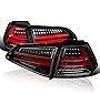 SPEC-D TUNING Jet Black Housing Clear Lens Red LED Bar Tail Lights Compatible with 2015-2017 Volkswagen Golf GTI Models, Left + Right Pair Assembly