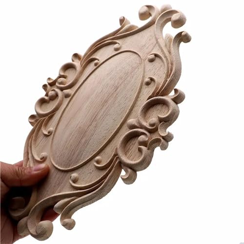 Puerta tallada de madera maciza vintage de 24x14.5cm decorada a mano 6
