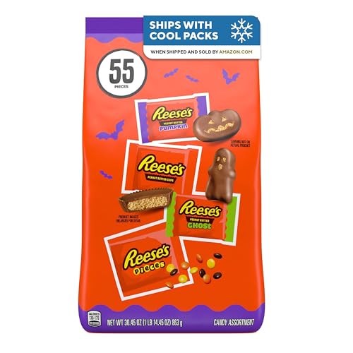 Reese's Assorted Peanut Butter Halloween Candy Bulk Variety Bag, 30.45 oz - image 1