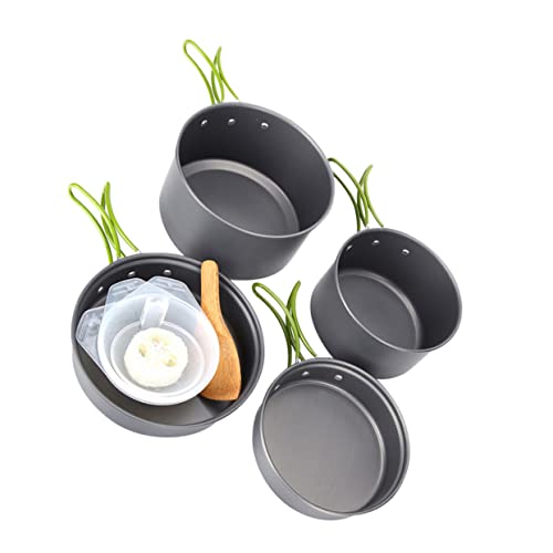 Toddmomy Pot Pan Camping Utensils Set Lightweight Portable Outdoor Cooking Kit for 2-3 People