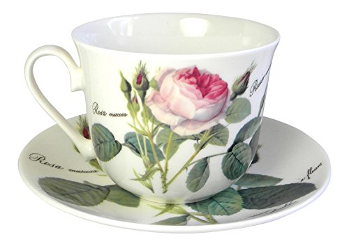 Roy Kirkham Redoute Rose Breakfast Teacup Cup And Saucer Set Fine Bone China #TOP1