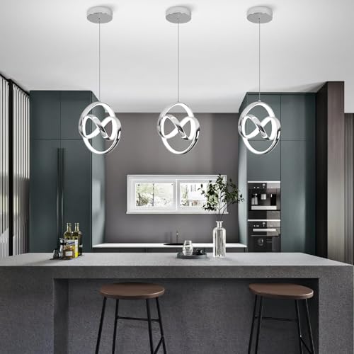 Sovinzert 6000K Chrome Pendant Light – Modern Adjustable Style - Image 3