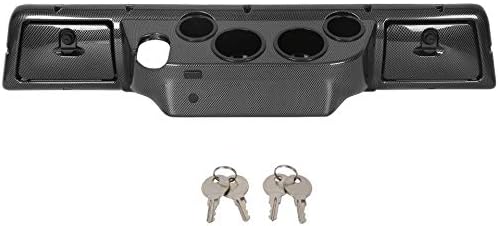 HECASA Dash Board Cover Assembly Compatible with 1982-Up Club Car DS Golf Cart Carbon Fiber Finish Glove Boxes 4 Cup Holders (DS Models ONLY)