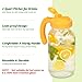 Soligt Glass Mason Jar Pitcher with Lid, Wide Mouth Flip Cap Pour Spout Leak-proof Lid with Handle, 64 oz (2 Quart /1.9 Liter), for Sun Tea/Iced Tea/Juice/Cold Brew Coffee/Milk (1 Pack, Vivid Yellow)