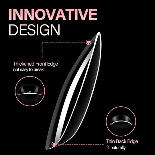 AILLSA Medium Almond Nail Tips Soft Gel Clear Nail Tips Preshaped Full Cover Nail Tips False Gelly Nail Tips for Nails Extension with Storage Box 216pcs 12 Sizes - Image 5