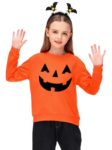 Image of Remimi Kids Halloween Sweatshirt Long Sleeve Thanksgiving Tops 3-14 Years