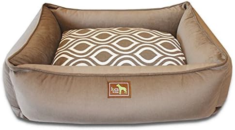 Luca For Dogs Lounge Dog Bed w/Easy-Wash Cover, Large 34"x26"x10", Coco-Flicker Brown