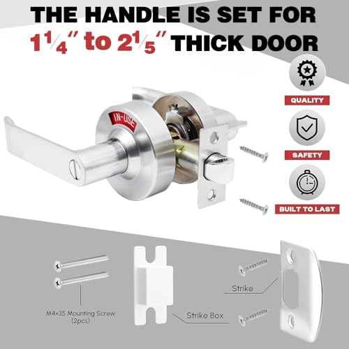 Hazzga Bathroom Indicator Vacant Occupied Door Handle Lock Knob,Silver by Hazzga - Used condition - Image 2