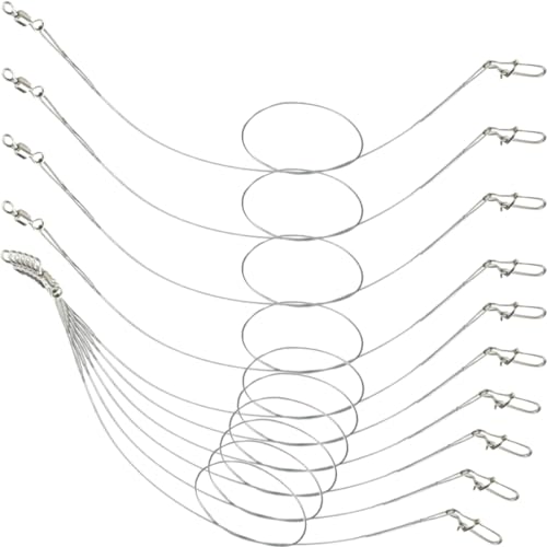 KOMBIUDA 24pcs Stainless Steel Anti-wear Fishing Leader Wire Pin Thin Wire Leader for Fresh/Saltwater Heavy Duty Tackle for Bass Trout Carp Perch