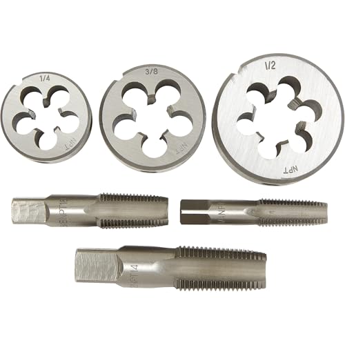 Klutch Pipe Tap and Die Set - 6-Pc., SAE