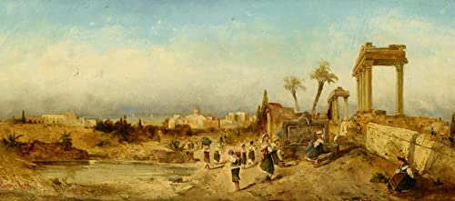 Tableau aller chercher de l'eau à la fontaine pour habiller un grand mur vide de chambre