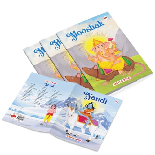 Image of Story Books for Kids - Nandi, Mooshika, Sheshnag, Airvata, Paravani (Set of 5 Books) (Illustrated) - Gods Vehicles - Mythology Stories for Children - - Read Aloud to Infants, Toddlers - Age 3+