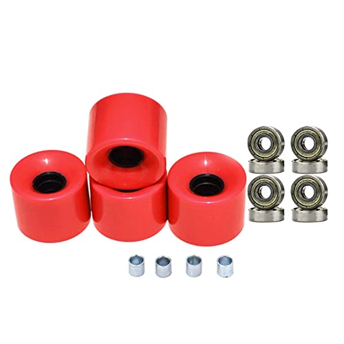 Ruedas longboard de 60 mm 78A: set de 4 ruedas cruiser con rodamientos profesionales
