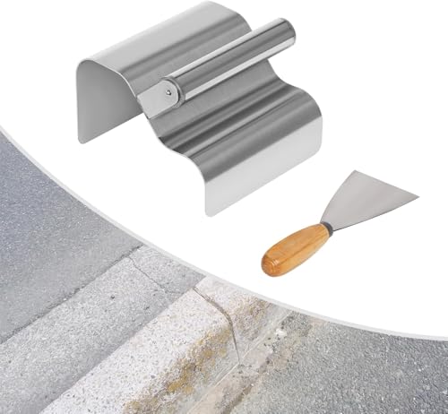Llana de hormigón con Mango y espátula, Llana de Acero Inoxidable de 18 x 15 x 9,5 cm, moldes para Bordes de hormigón y Herramientas para Hacer Patios de hormigón.